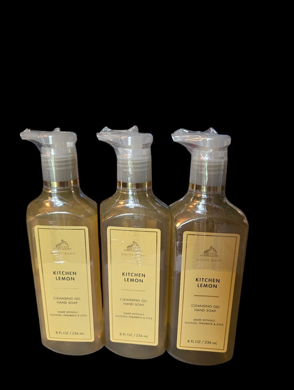 3pc White Barn Kitchen Lemon Cleansing Gel Hand Soap - NEW!!